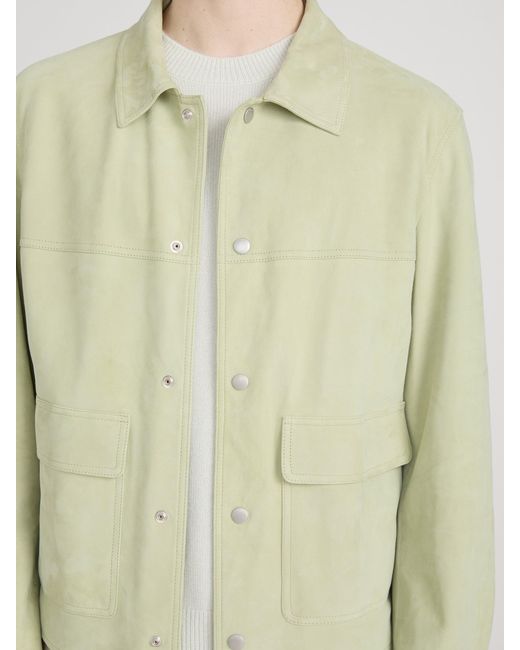 FRAME Green Suede Trucker Jacket for men