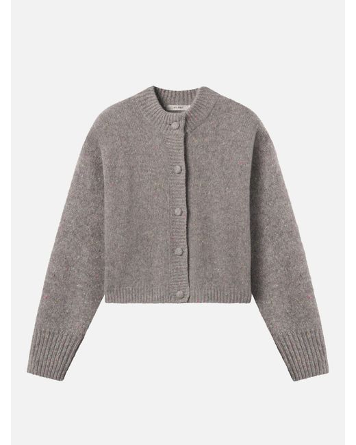 FRAME Gray The Cashmere Fleck Cardi