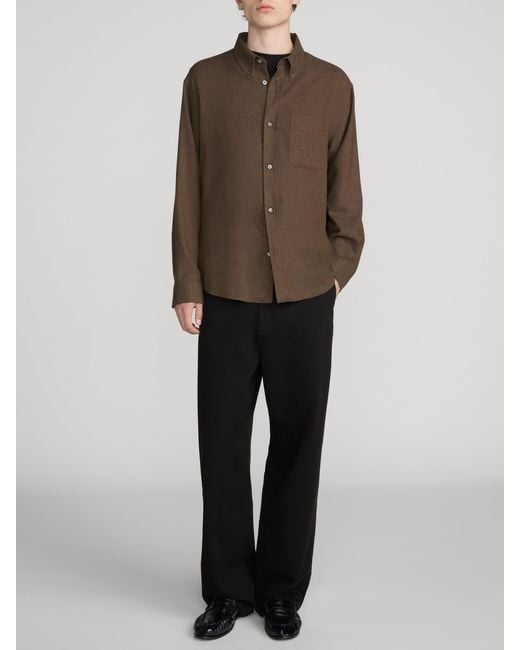 FRAME Brown Wool Blend Shirt for men
