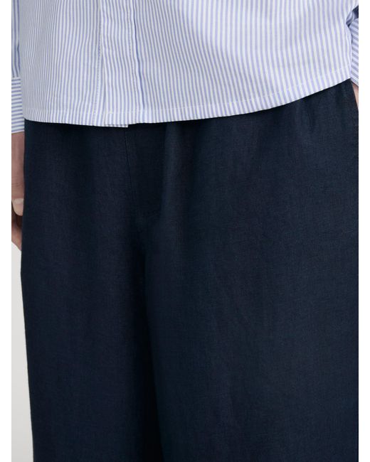 FRAME Blue Drawstring Linen Pants for men
