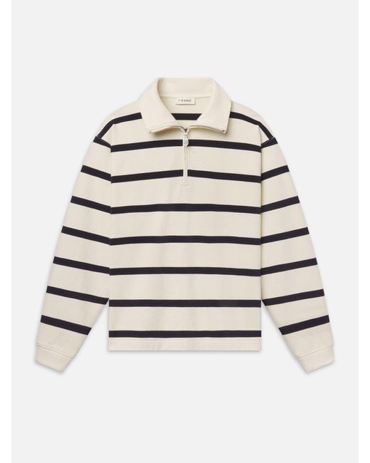 FRAME White Striped Half-zip Sweatshirt for men