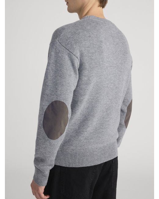 FRAME Gray Suede Patch Sweater for men