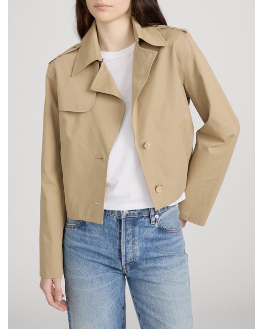 FRAME Green The Short Trench Jacket
