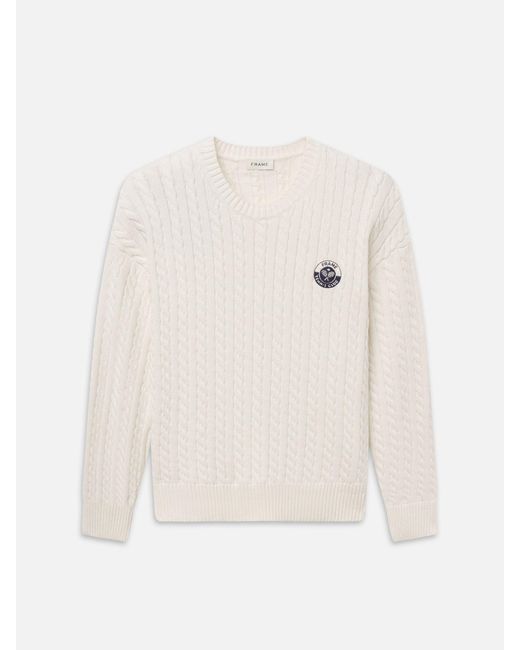 FRAME White Cable Sweater for men