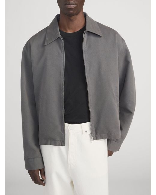 FRAME Gray Canvas Trucker Jacket