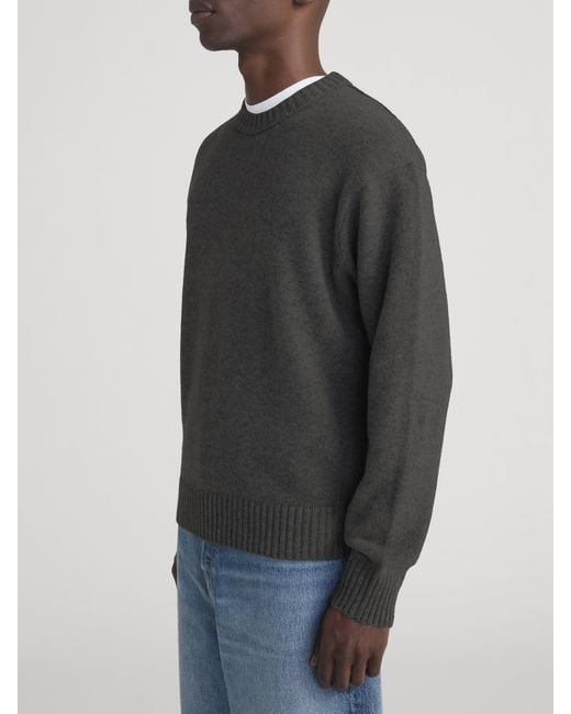 FRAME Gray Cashmere Crewneck Sweater