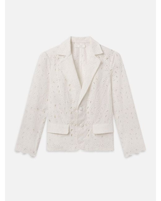 FRAME White The Paisley Eyelet Classic Blazer
