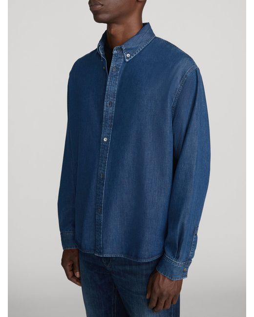 FRAME Blue Classic Denim Shirt for men