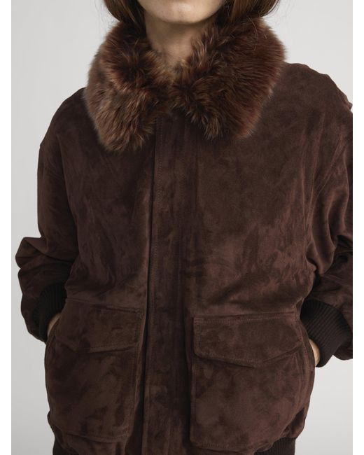 FRAME Brown The Suede Oversized Jacket