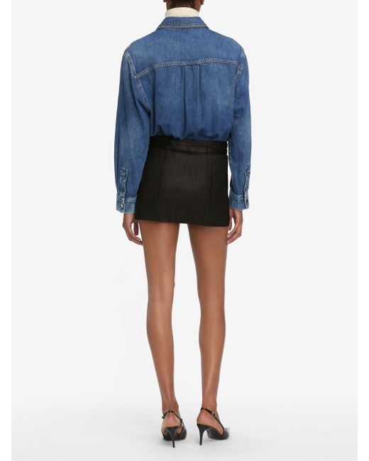 FRAME Blue The Long Sleeve Hi-low Shirt