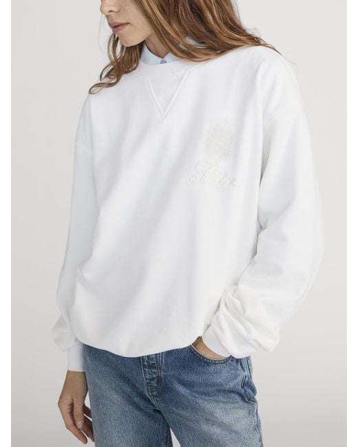 FRAME White Ritz Tonal Logo Crewneck