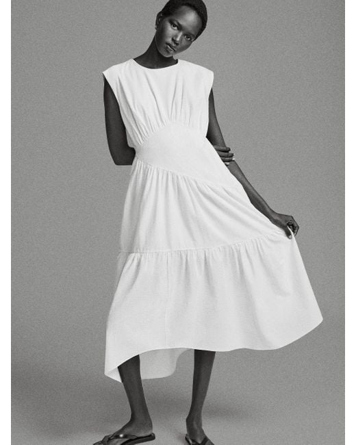FRAME White The Seersucker Gathered Dress