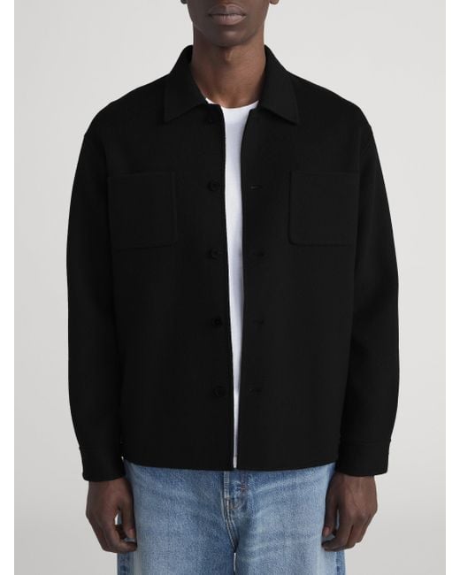 FRAME Black Double Face Wool Trucker for men