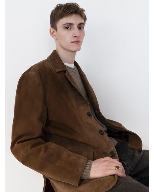 FRAME Brown Suede Blazer for men