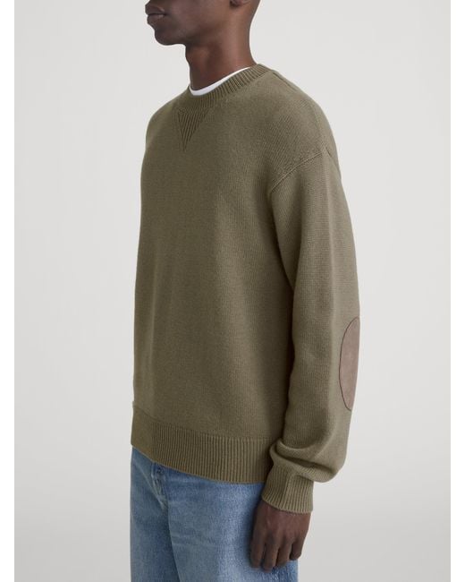 FRAME Green Suede Patch Sweater for men