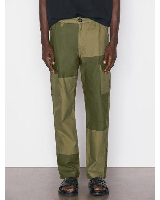FRAME Green Tonal Patchwork Cargo Pant for men