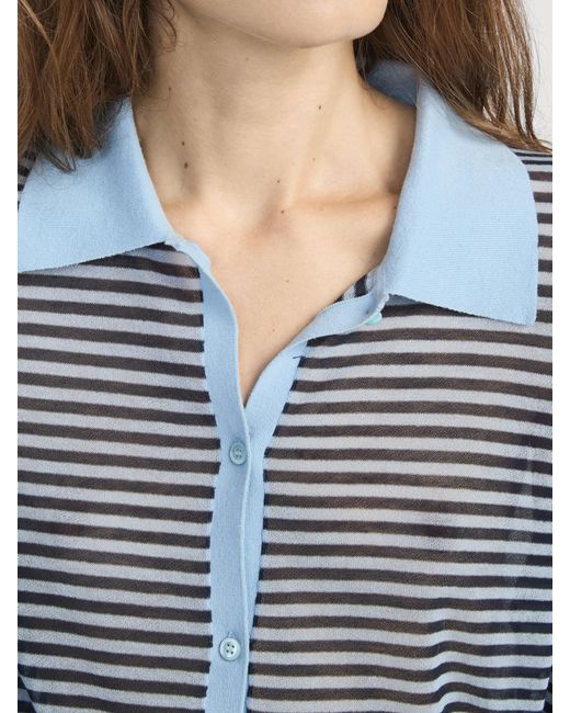 FRAME Blue The Collared Cardi