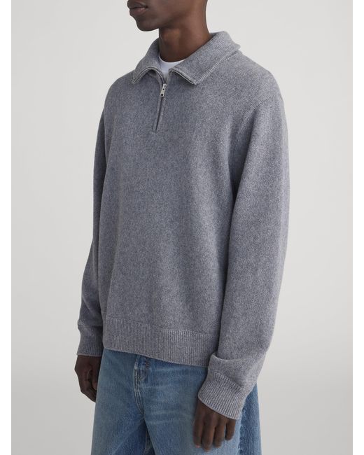 FRAME Gray Zip Up Wool Sweater for men