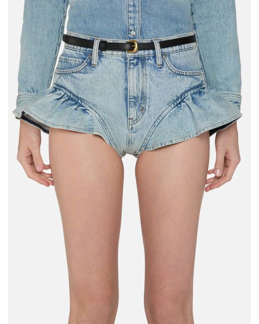 FRAME Blue The Ruffle Bloomer