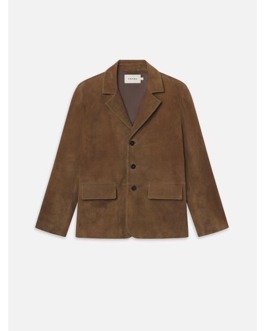 FRAME Brown Suede Blazer for men