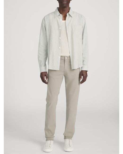 FRAME White Linen Blend Stripe Shirt for men