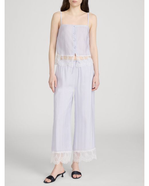 FRAME White The Stripe Lace Cami