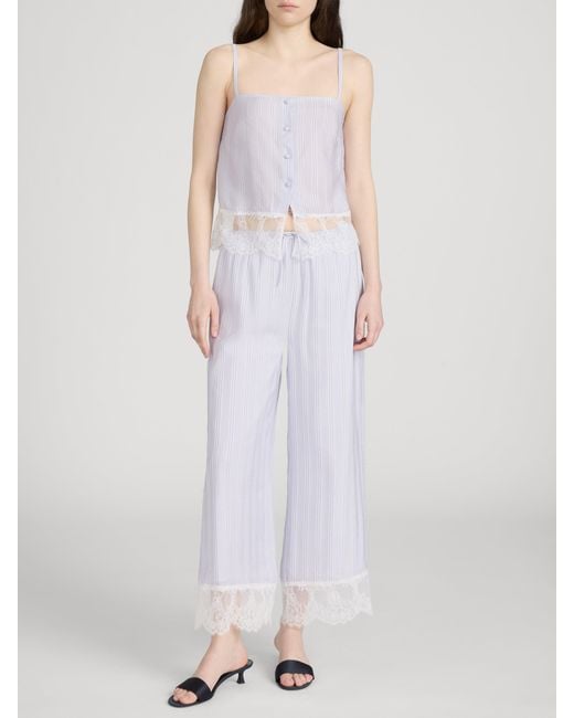 FRAME White The Stripe Lace Lounge Pant