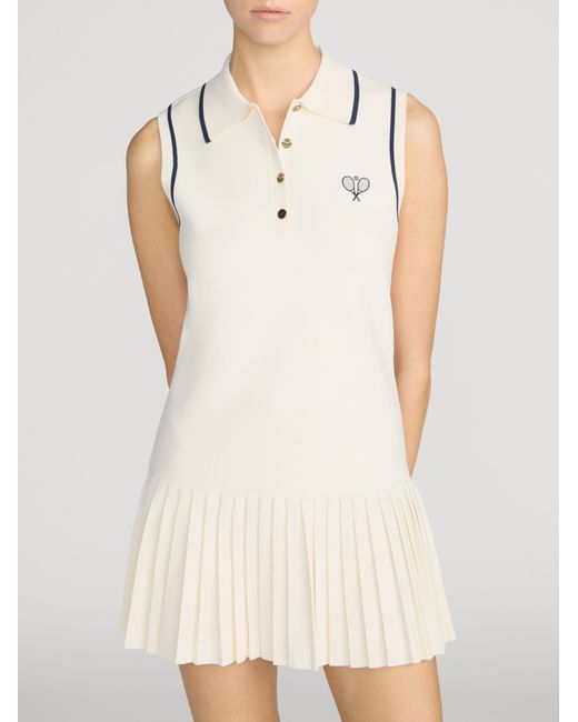 FRAME Natural The Tennis Pleated Mini Dress