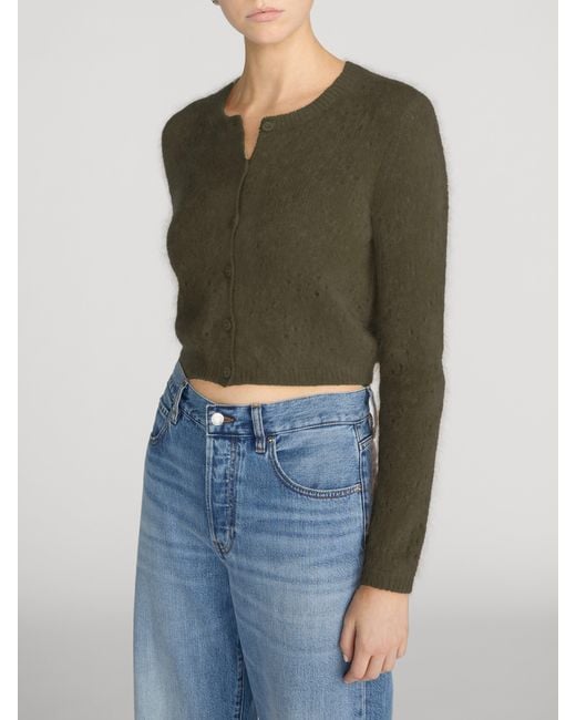 FRAME Green The Cashmere Airy Teddy Cardi