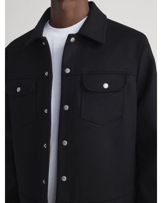 FRAME Black Wool Trucker Jacket for men