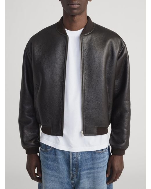 FRAME Black Shearling Bomber for men