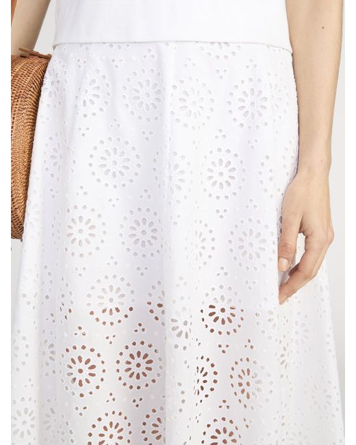 FRAME White The Solstice Eyelet Skirt