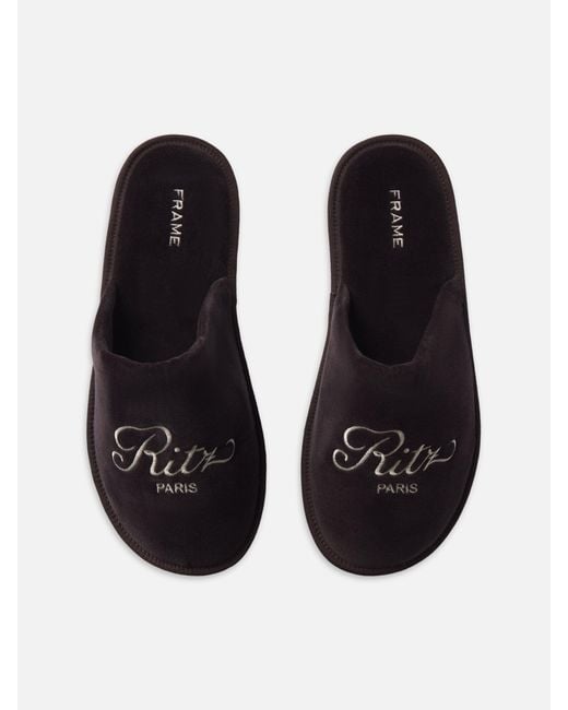 FRAME Black Ritz House Slippers