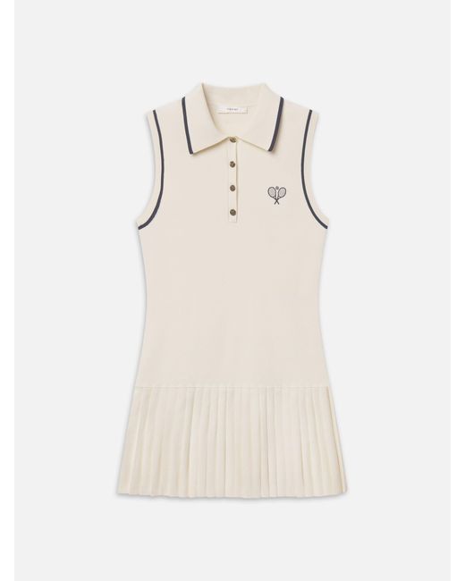 FRAME Natural The Tennis Pleated Mini Dress