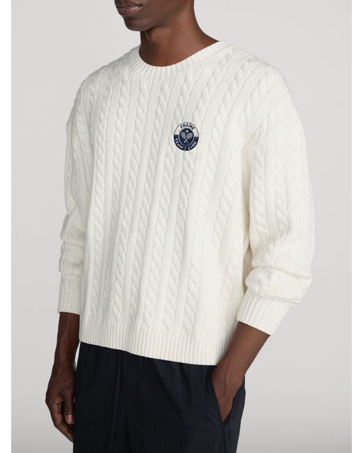 FRAME White Cable Sweater for men
