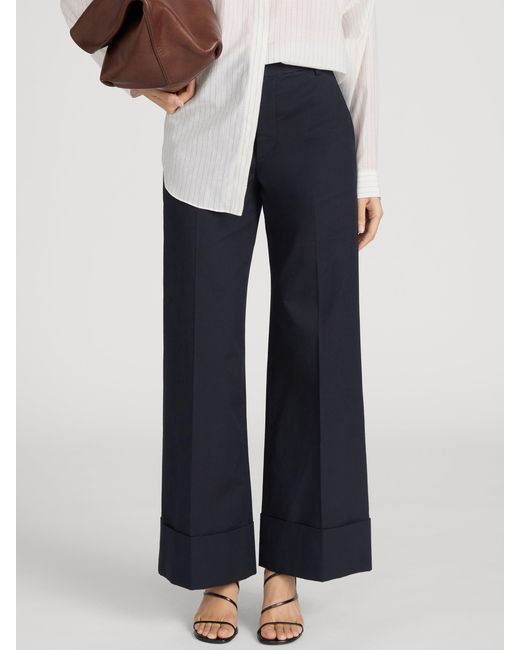FRAME Blue The Cuffed Slim Palazzo Trouser