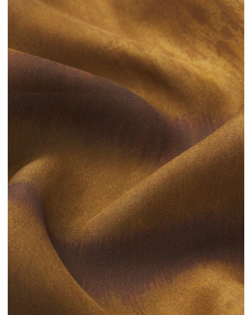 FRAME Brown The Silk Oversized Tie Shirt