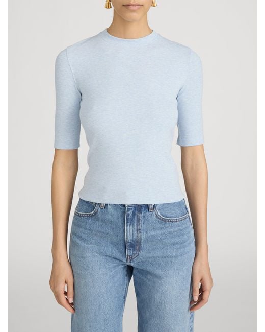 FRAME White The Heather Rib Crew