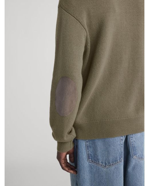FRAME Green Suede Patch Sweater for men