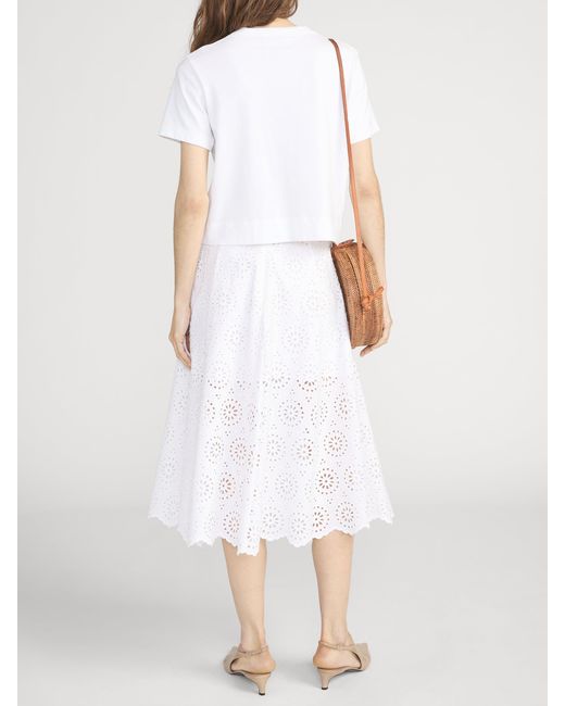 FRAME White The Solstice Eyelet Skirt