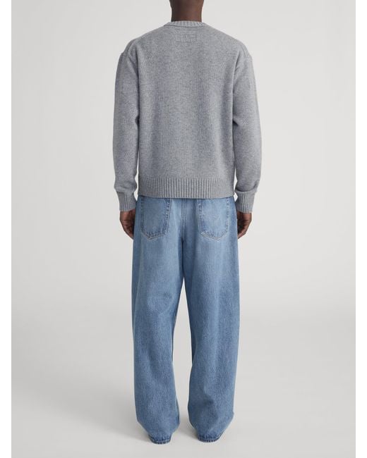 FRAME Gray Cashmere Crewneck Sweater for men