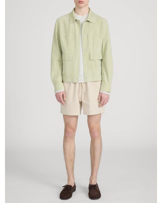 FRAME Green Suede Trucker Jacket for men