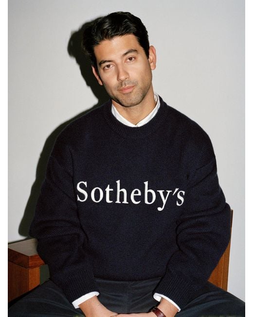 FRAME Blue Sotheby's Cashmere Sweater