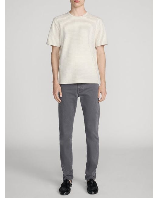 FRAME White Jacquard Stripe Tee for men