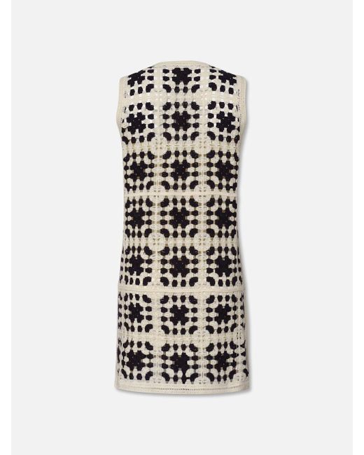 FRAME White Crochet Tassel Popover Dress