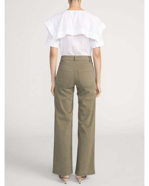 FRAME Green Le Slim Palazzo Modernist Pocket
