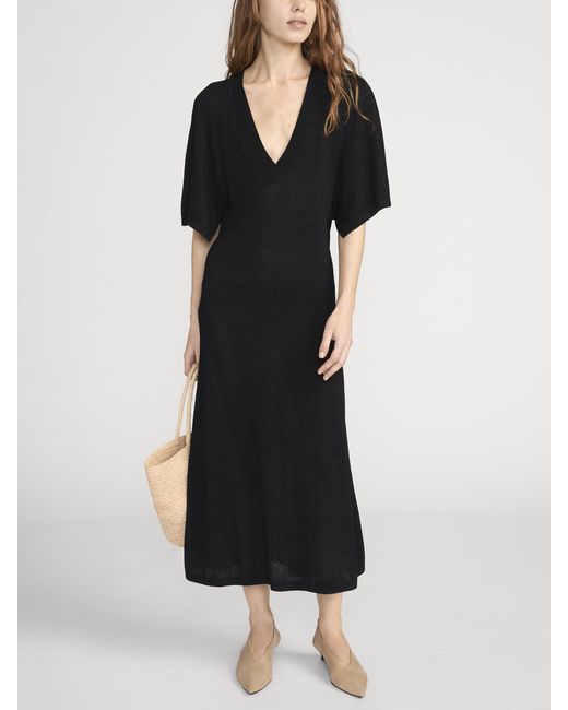 FRAME Black The Flounce Dress