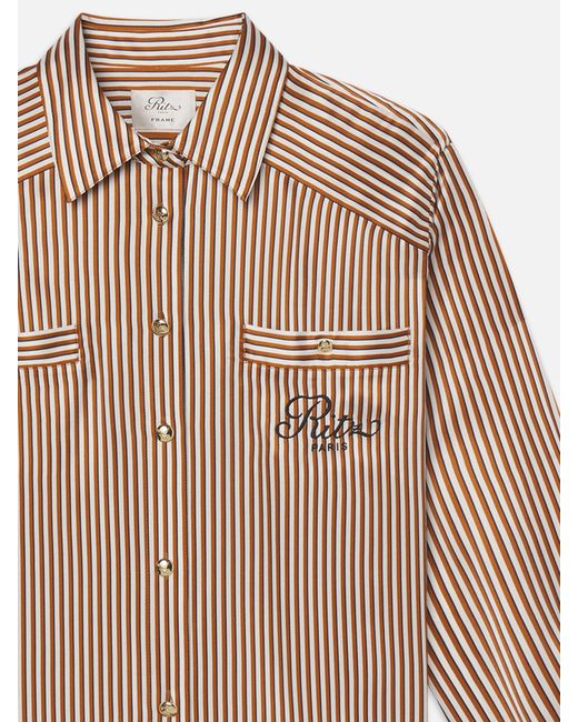 FRAME Natural Ritz Striped Pajama Shirt