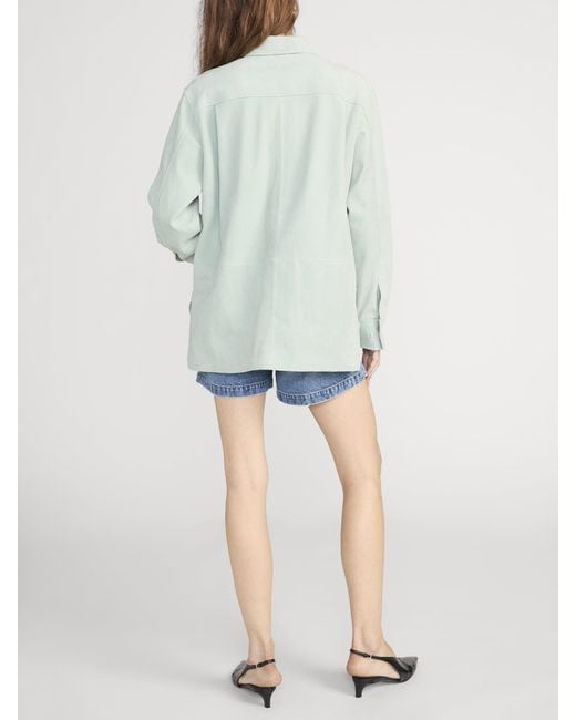 FRAME Green The Suede Studio Shirt