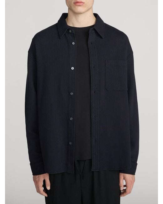 FRAME Blue Waffle Textured Shirt for men